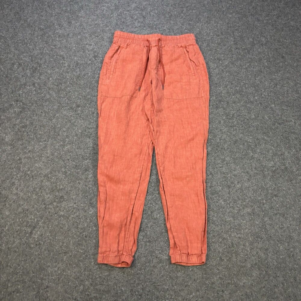 Athleta Cabo Linen Jogger Women’s Size 2 Orange Pull On